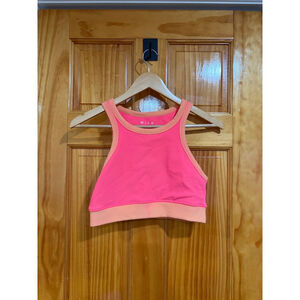 WILO Melbourne Australia Crop Tank Top L Neon Pink Peach Trim Activewear